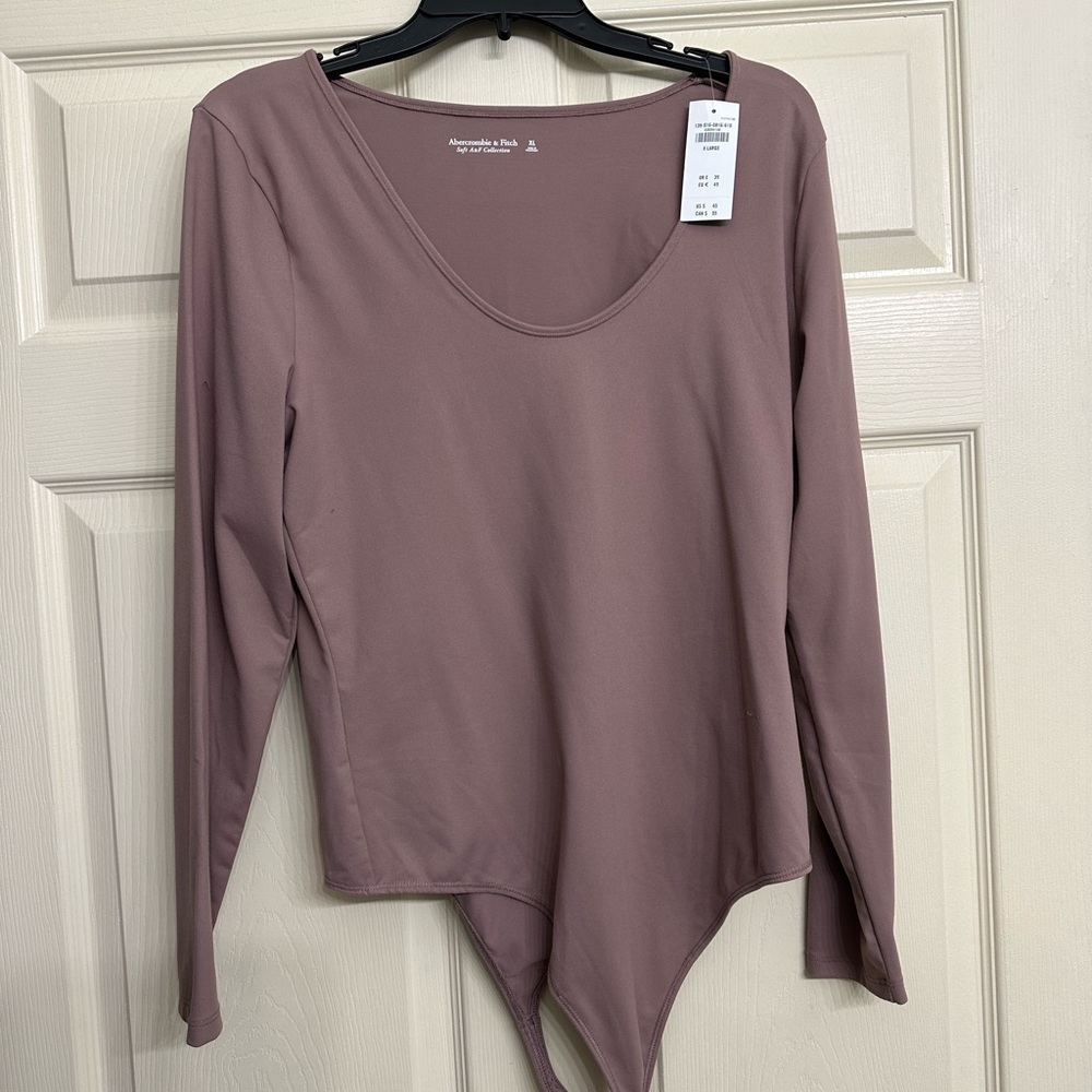 Abercrombie & Fitch Long Sleeve Bodysuit NWT Almond color XL